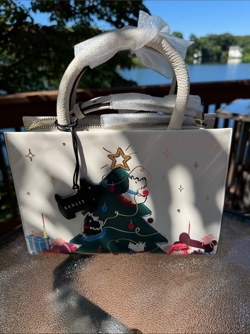 RADLEY LONDON Cream Holiday Tree Print Satchel